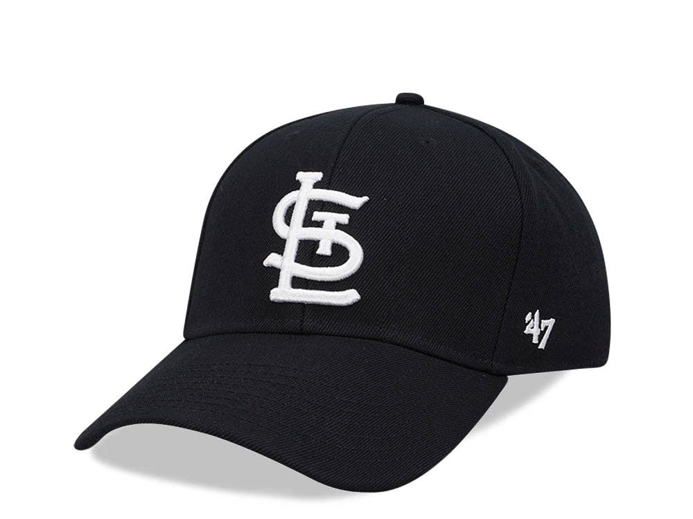 47Brand St. Louis Cardinals Black MVP Strapback Hat
